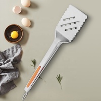 Pince de cuisine pour barbecue, en acier inoxydable, robuste, de haute qualité, avec manche en bois, ustensile de cuisine