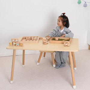 Kindermeubelset Leerbureau Peuter Voorschoolse Houtstudie Tekentafel En Stoel Interactieve Tafel Voor Kinderen - Product Image 5