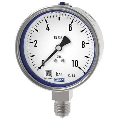 Stainless Steel Standard Version Models 232.50 233.50 NS 63 Bourdon Tube Pressure Gauge