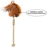 Jouet d'équitation personnalisé Tête cousue à la main Bâton en bois robuste Plus Neighing and Clip-Clop Sounds Bâton d'équitation en peluche