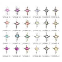Nouvelles décorations pour ongles en alliage, style punk, avec strass, motifs soleil, croix et étoile à 4 branches, en 3D