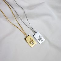 Collier Pendentif Arbre de Vie Personnalisé en Acier Inoxydable Plaqué Or 18K avec Chaîne Corde, Bijou Tendance Inaltérable