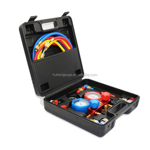 Profissional 4-Way 4-Válvulas Manifold Gauge + Conjunto Mangueira R410 4 R22 R134a AC/Ferramenta DA ATAC - Product Image 1