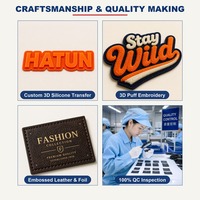 Étiquette de vêtement 3D en PVC, patch logo en époxy gaufré pour vestes, sacs à dos, chaussures, pressage à chaud, taille personnalisée, marque personnalisée