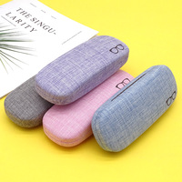 Boîte à lunettes en lin multicolore en gros, style frais, étui rigide de protection pour lunettes, emballage personnalisé de marque