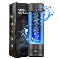 PHYFLOW Japan Technology 460ml Bouteille d'eau en verre riche en hydrogène Smart Touch Générateur d'eau Stand Batterie pour usage domestique en voiture