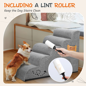 Nobleza di lusso in schiuma a 5 passi rampa per cani accessorio per animali con rullo per pelucchi scala modello animale letto in tessuto per gatti - Product Image 5