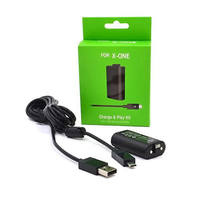 Charge & Play Kit for XBOX ONE S X Controller GamePad 1400mAh Rechargeable Battery Pack & USB Charging Cable