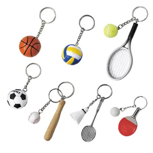 Пластиковый спортивный клуб миниатюрный пользовательский 3d баскетбольная палка брелок цепочка для ключей аниме