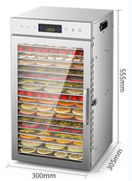 Meilleur Séchoir Alimentaire Commercial 18 Plateaux, Version Tactile en Acier Inoxydable, Pour Fruits et Viandes, Prix Abordable