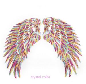 Hot Sell Multi Size Iron on PET <b>Sequin</b> Embroidery Angel Wing Patch for Clothes - Product Image 5