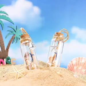 Mini Seashell mesaj kum okyanus cam kavanoz denizcilik küçük cam şişe plaj süsler dekor için yaz hatıra zanaat hediye