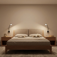 Veilleuse LED intelligente à prise européenne avec gradation progressive, protection oculaire, fixation murale, commande tactile, en matériau PC durable pour chambre et bureau