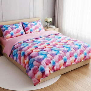 ชุดเครื่องนอนลายหัวใจสีรุ้ง 3 มิติ ของโปแลนด์ 3 ชิ้น พร้อมปลอกผ้านวมลายพู่หลากสี จัดส่งแบบดรอปชิปปิ้งในสหภาพยุโรป - Product Image 1
