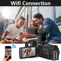 Caméscope Vidéo 5K Haute Résolution Grand Angle Vision Nocturne IR Écran Tactile Anti-Secousses 6 Axes avec Télécommande