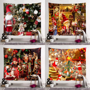 Arazzo da Parete Natalizio Nordico con Babbo Natale, Lavabile in Lavatrice, in Poliestere, Decorazione da Appendere per le Feste, Personalizzabile - Product Image 1
