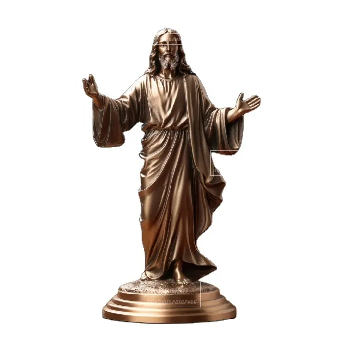 Jesus Cross Metal Die-Cast Standbeeld Aangepast Voor Gebruik Op Kantoor