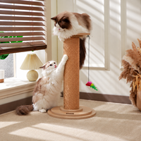 En gros, Arbre à chat vertical en bois massif avec griffoir en sisal, Poteau à griffer durable pour le tranchage des griffes, Jouet pour animaux de compagnie