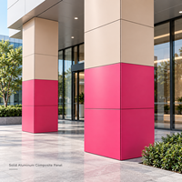 Panneau composite en aluminium (ACP/ACM) rouge uni, revêtu de PE, couleur et taille personnalisées, résistant à la décoloration, qualité extérieure pour mur extérieur de villa