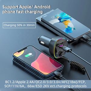 Chargeur de voiture 66W Charge rapide Adaptateur allume-cigare 4 ports USB C Charge rapide Chargeur de téléphone pour iPhone <span class=keywords><strong>Xiaomi</strong></span> Samsung - Product Image 3