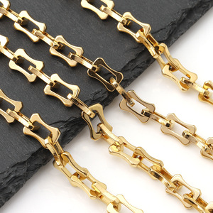Cadena con Forma de Hueso de Acero Inoxidable Chapado en Oro de 18k, Collar y Pulsera Resistente para Hombre, Accesorio DIY - Product Image 4