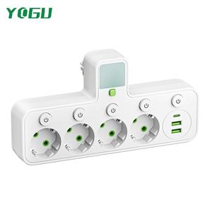 Multiprise 4 prises avec 3 ports USB, veilleuse LED et interrupteurs séparés pour la maison et le bureau - Product Image 2