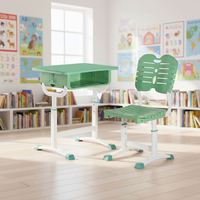 Ensemble bureau et chaise d'étudiant légers et réglables avec conception de soutien postural pour la salle de classe et l'étude à domicile
