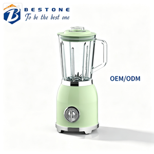 เครื่องปั่นแก้วแก้วสไตล์เรโทร BESTONE ความจุ 1.5 ลิตร 3 ระดับความเร็ว เครื่องปั่นไฟฟ้าอเนกประสงค์ บดน้ำแข็งได้ ใช้บนเคาน์เตอร์ OEM ODM - Product Image 1