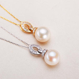 Collier pendentif en zircon blanc unique pour femmes, niche haut de gamme, argent S925, perle d'eau douce, chaîne de clavicule, platine - Product Image 1