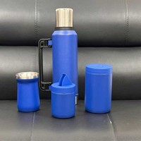 Thermos isotherme portable en acier inoxydable à double paroi, grande capacité, anti-fuite, écologique, personnalisable, ensemble de 4 pièces, 6-12 heures