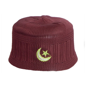 Chapeau de prière musulman tricoté respirant pour homme, léger, style Kufi, idéal pour l'été, le printemps, la mosquée, les cérémonies religieuses - Product Image 1
