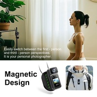 Mini cámara portátil magnética con pulgar con lente giratoria 1080P Cámara corporal Conexión WIFI para grabación de deportes de aventura al aire libre