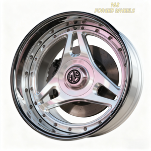 168 Pantalons triangulaires personnalisés avec roues et jantes forgées en pouces, trois bandes blanches, accents roses polis, durables pour Crown Ruizhi - Product Image 4