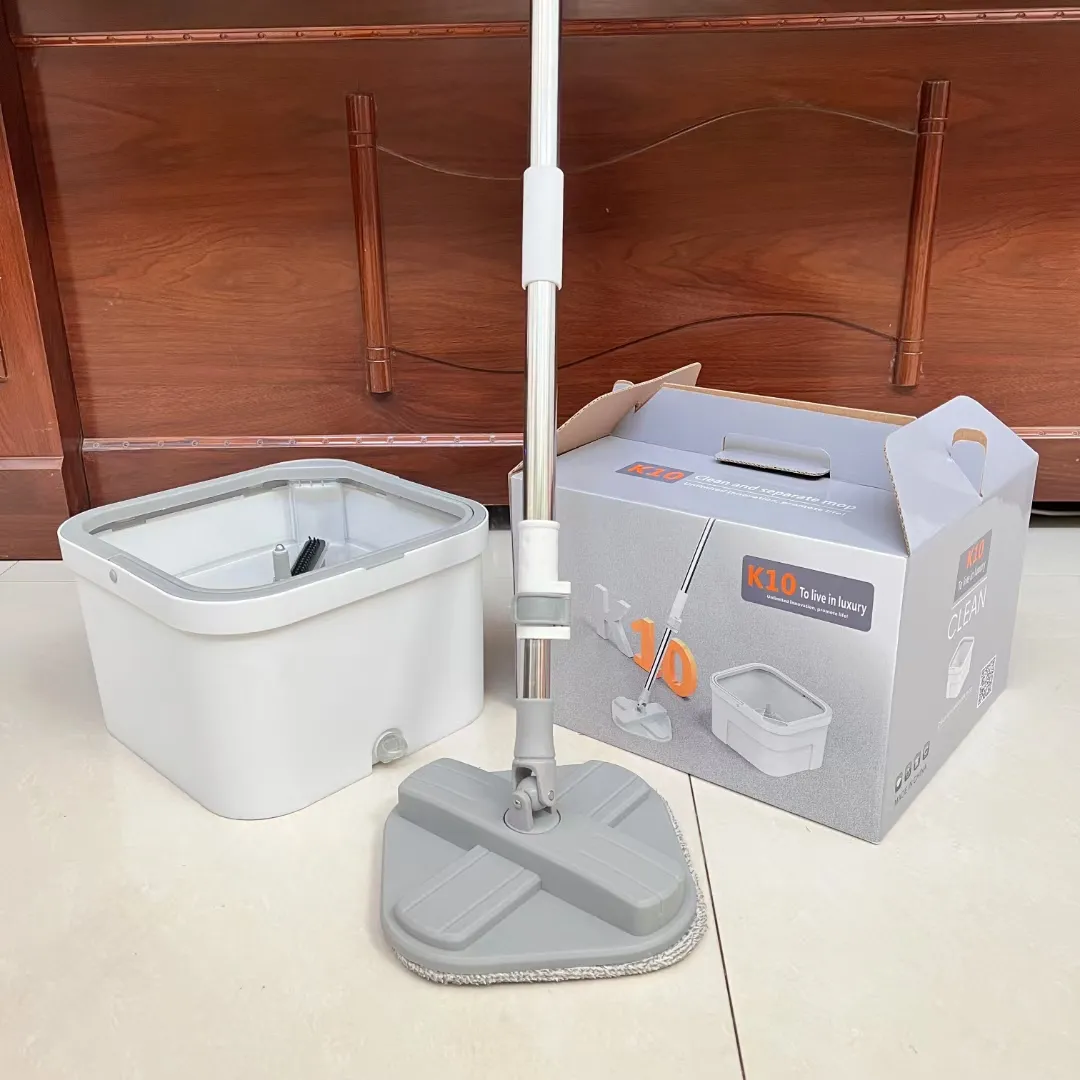 2022 New Mop and Bucket with Self Wringer Set Upgraded Square Microfiber Spinning Mops Clean floor Dirty Water Separate Design