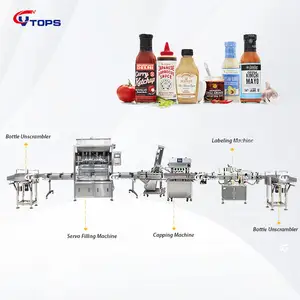 High Speed Sauce Coconut Oil Filling Sealer Capping Machine Fruit Pulp Capping Filler Labeling Line Liquid Filer Packer