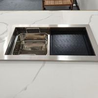 Marmite carrée professionnelle en acier inoxydable durable 28,5/34 cm compatible induction, design moderne, pour soupes et bouillons, en métal