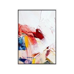 Yes Framed-Cuadro al óleo de arte de pared abstracto hecho a mano, 100% original - Product Image 1
