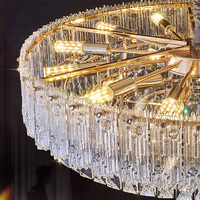 Lustre en cristal K9 pour décoration résidentielle, magnifique luminaire suspendu pour escalier de restaurant, lustre LED moderne de luxe pour la maison