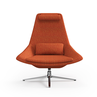 Fauteuil de salon pivotant moderne à dossier haut Grands Furniture, rembourré en tissu, ergonomique, pour la maison, le bureau, la salle de sport, le hall d'accueil