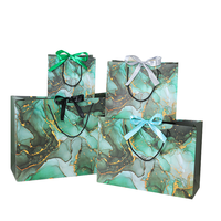 Sacs cadeaux de luxe en papier kraft recyclé avec impression offset marbrée pour Noël, mariage, anniversaire, fête