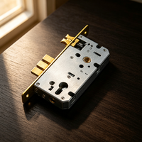 Serrure de porte de chambre, serrure de porte en bois, serrure de porte universelle pour la maison, poignée de porte intérieure silencieuse, ensemble complet en acier inoxydable