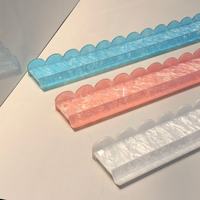 Supports de Mahjong en Acrylique Couleur Nacre avec Poussoir, Ensemble de 4 Pièces, Support de Tuiles de Mahjong à Bord Festonné, Épaisseur 5mm pour 4 Joueurs