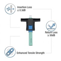 Connecteur rapide en fibre optique SC/UPC en forme de T avec ferrule pré-polie, jumper anti-traction pour réseau