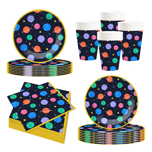 Fournitures pour fête d'anniversaire sur le thème de l'espace DAMAI, assiettes en papier, gobelets, serviettes, décorations de fête galactiques jetables pour 8 invités - Product Image 3