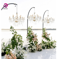 Lustre en cristal, support de lustre pour mariage avec support en arc, support à crochet pour décoration de mariage, fournitures de fête, accessoires