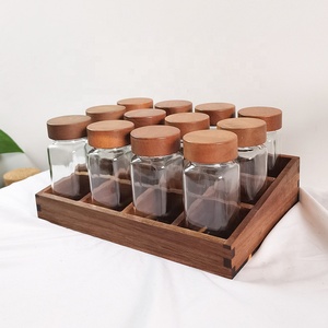 Set barattolo di <span class=keywords><strong>spezie</strong></span> in <span class=keywords><strong>vetro</strong></span> da 12 pezzi, barattoli di <span class=keywords><strong>spezie</strong></span> in <span class=keywords><strong>vetro</strong></span> da 120ml con coperchi Shaker in Acacia, barattoli di <span class=keywords><strong>spezie</strong></span> in <span class=keywords><strong>vetro</strong></span> da 4 once con supporto in legno di Acacia - Product Image 4