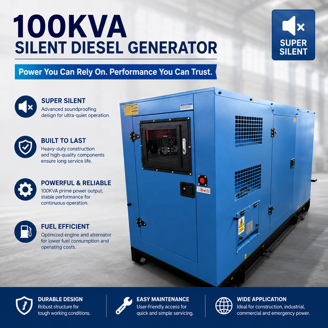 Super Silent 100kVA 200kVA Diesel Generator with ATS Backup Power  Soundproof Canopy Cummins Engine Genset