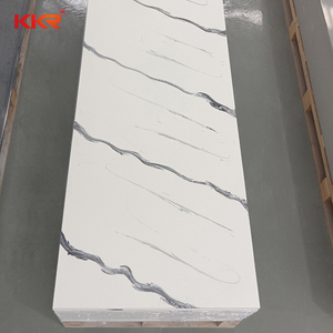 Kkr nhà máy giá trắng calacatta đá cẩm thạch Hàn Quốc Đá Nhân Tạo acrylic rắn bề mặt tấm cho bàn 6-30mm Độ dày - Product Image 6