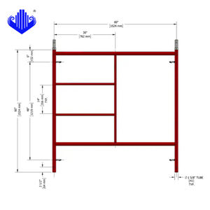 Échafaudage en acier galvanisé de 1.9m Cadre de 0.95m pour l'entretien d'entrepôt - Product Image 5