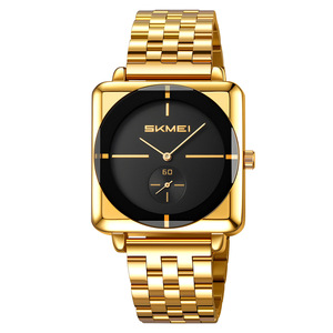 Skmei Square Men's Watch Stainless Steel Strap Analog Quartz Water Resistant Casual Wristwatch - Product Image 2